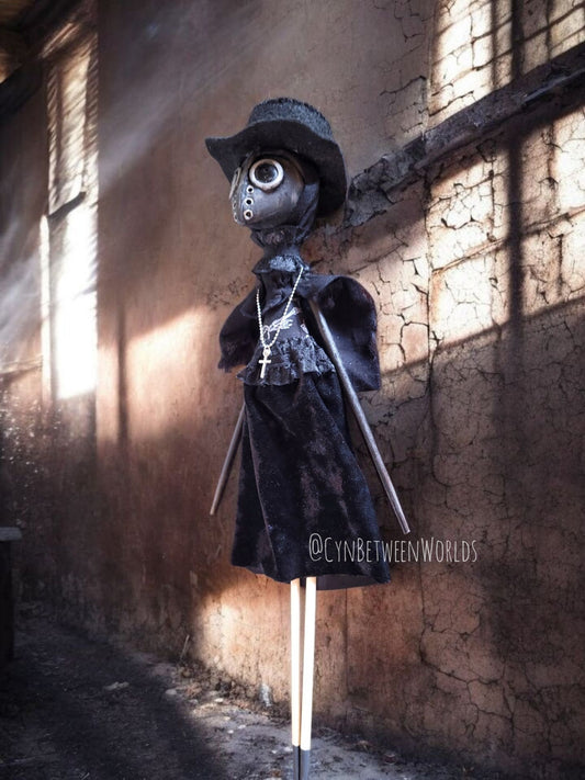 15.5" Handmade Plague Doctor Art Doll