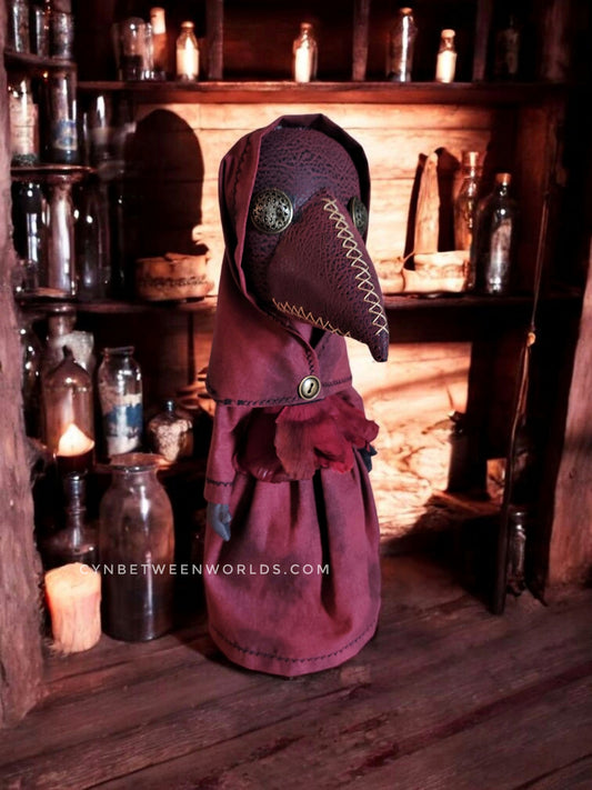 14" Handmade Plague Doctor Doll