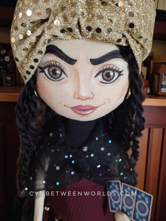 Fortune Teller Cloth Art Doll – 15" Handmade