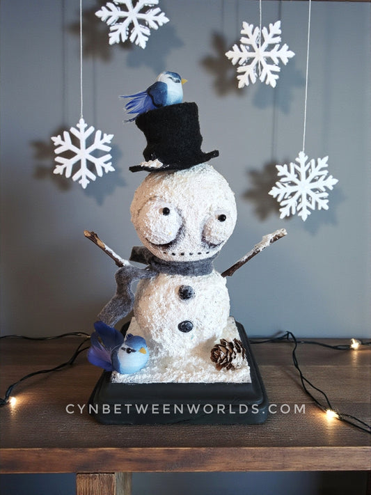 Snowman Nimbus — Handmade Art Figure 7.5"