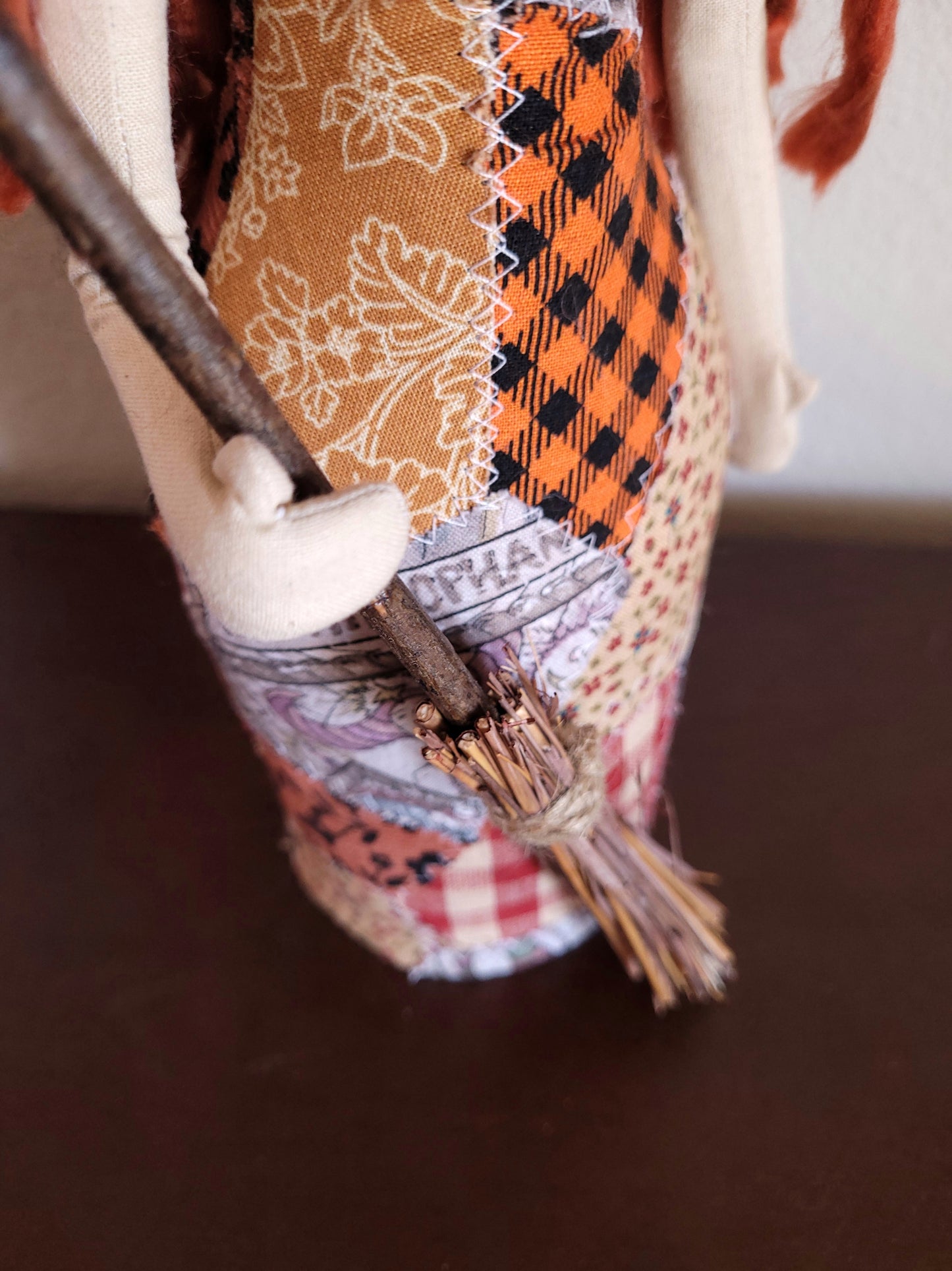 14" Patchwork Witch Doll (19" With Her Hat)