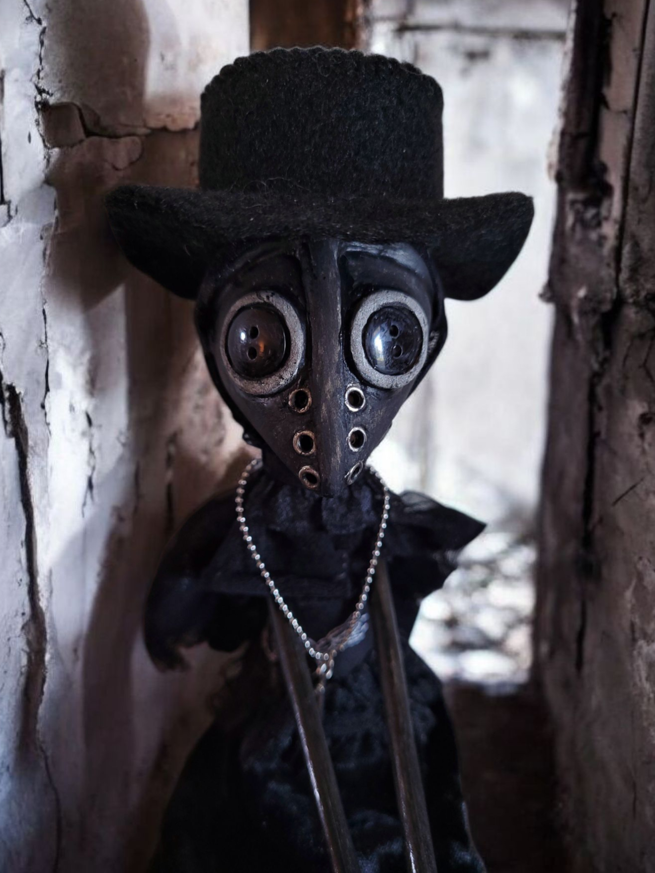 15.5" Handmade Plague Doctor Art Doll