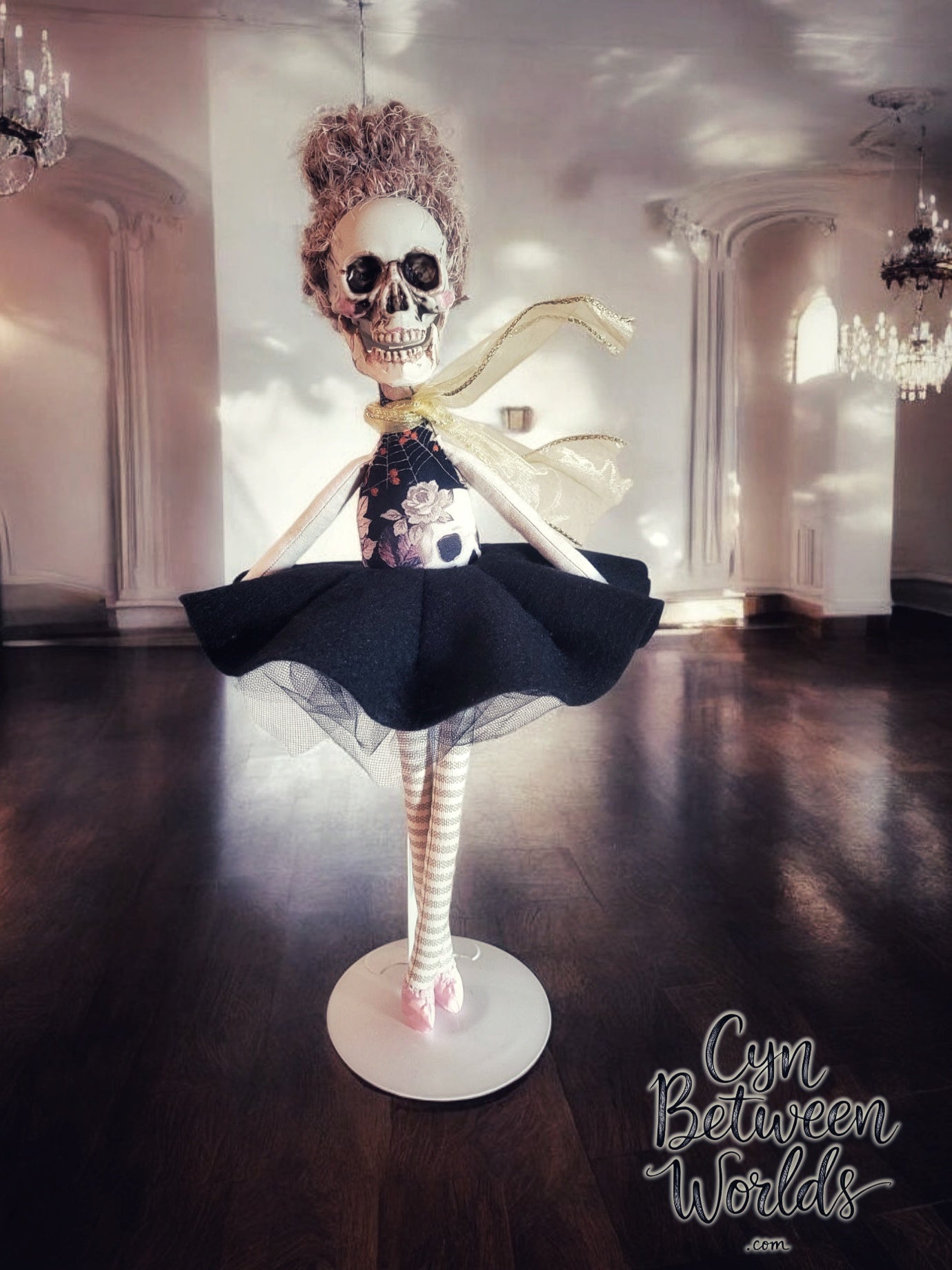 16" Handmade Dancing Skeleton (With Stand)