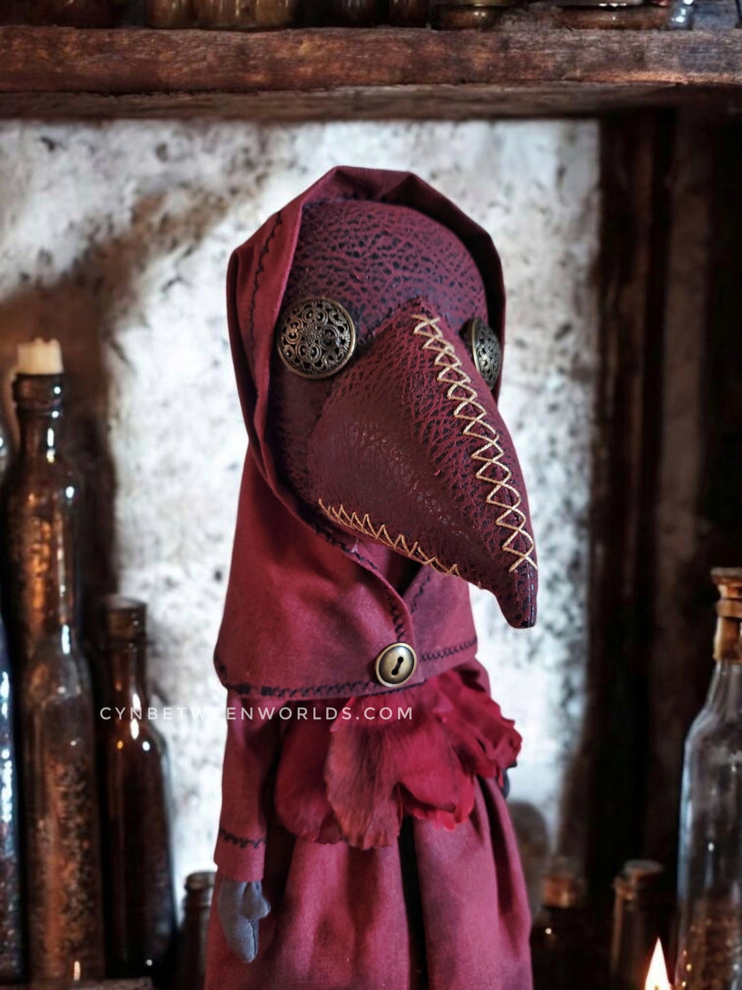 14" Handmade Plague Doctor Doll