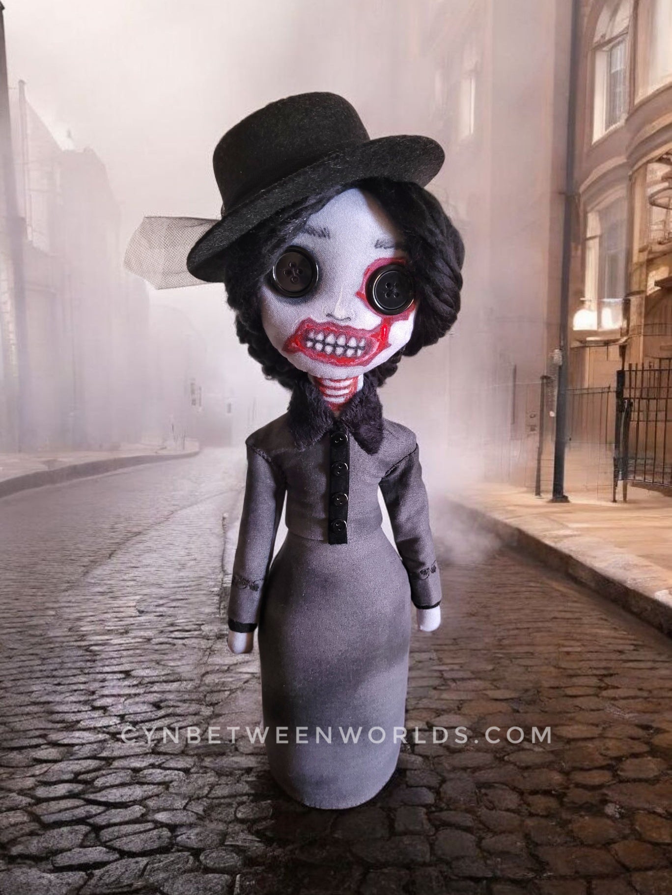 15" Handmade Edwardian Zombie Doll