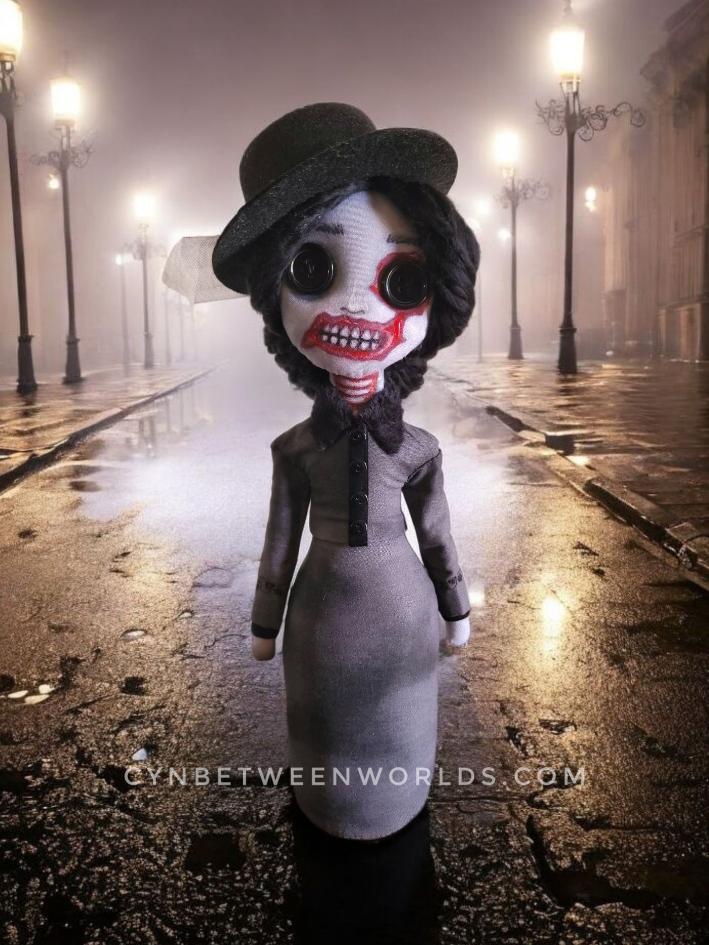 15" Handmade Edwardian Zombie Doll