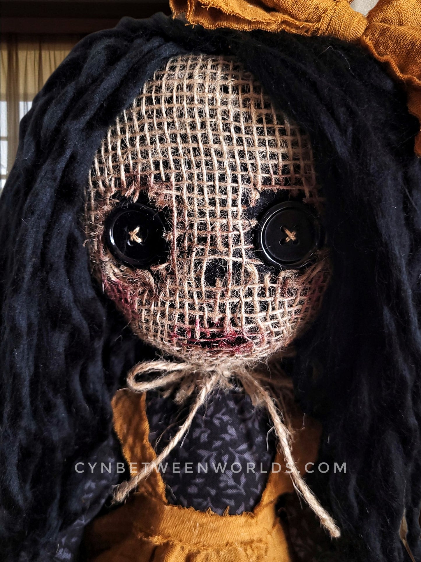 19" Burlap Rag Doll — Handmade Gothic Doll