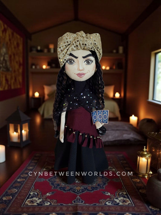Fortune Teller Cloth Art Doll – 15" Handmade