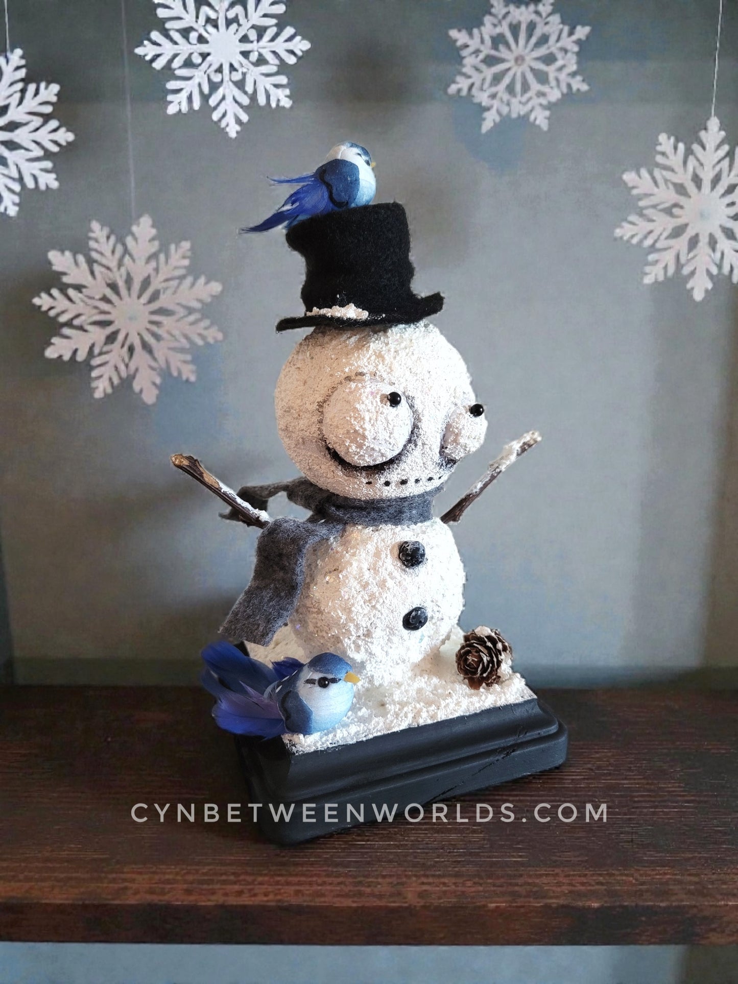 Snowman Nimbus — Handmade Art Figure 7.5"