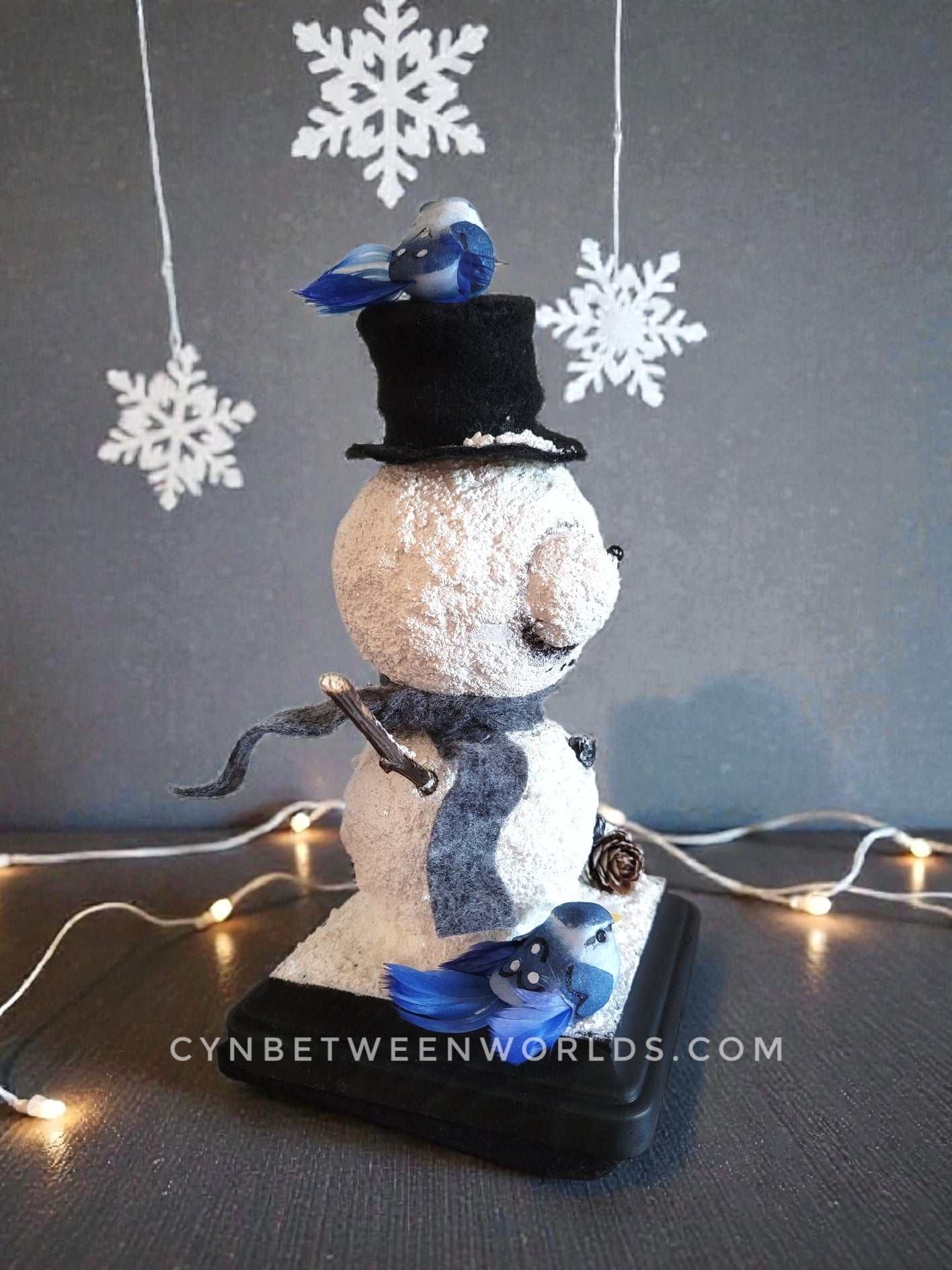 Snowman Nimbus — Handmade Art Figure 7.5"