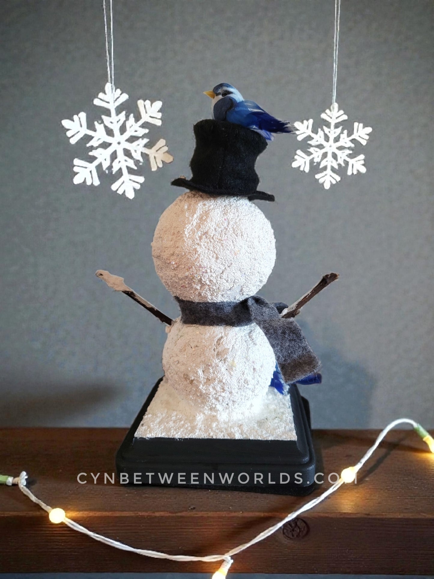 Snowman Nimbus — Handmade Art Figure 7.5"