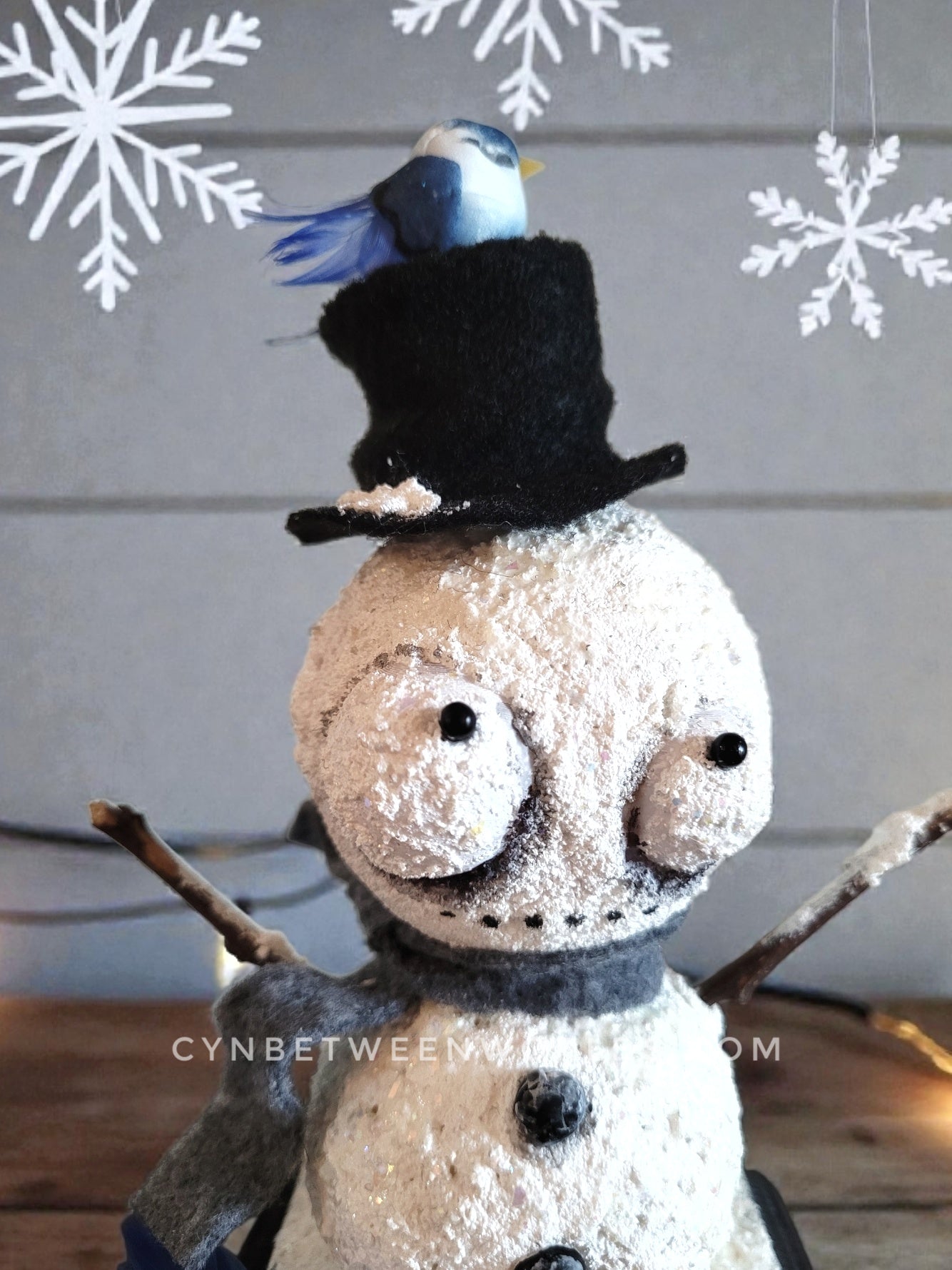 Snowman Nimbus — Handmade Art Figure 7.5"