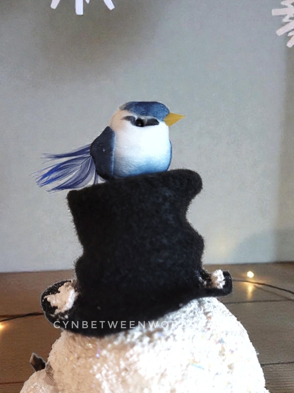 Snowman Nimbus — Handmade Art Figure 7.5"