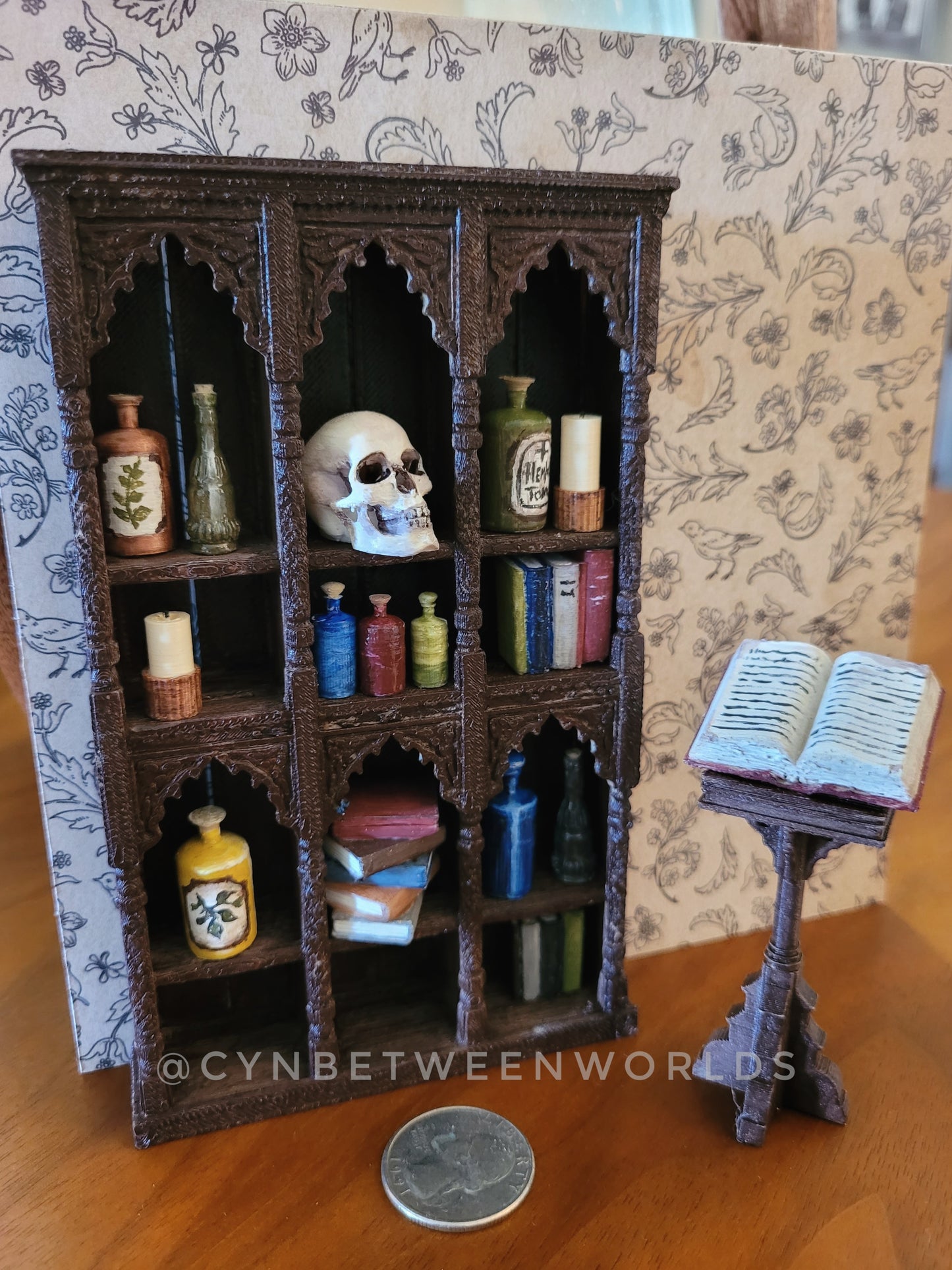Victorian Apothecary Shadow Box – Illuminated Plague Doctor Miniature Diorama